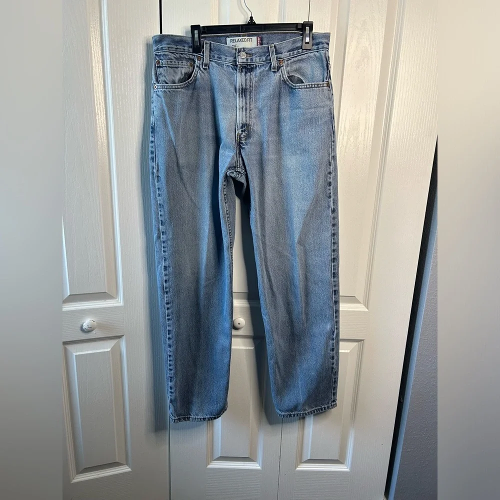 Vintage‎ Y2K Levis 550 Relaxed Mens 36X32 Light Wash 100% Cotton Label